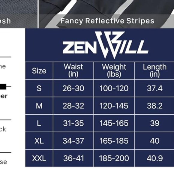 Zenwill Tapered Men's Gym Joggers Fitness Pants Slim Fit Medium - Picture 11 of 12